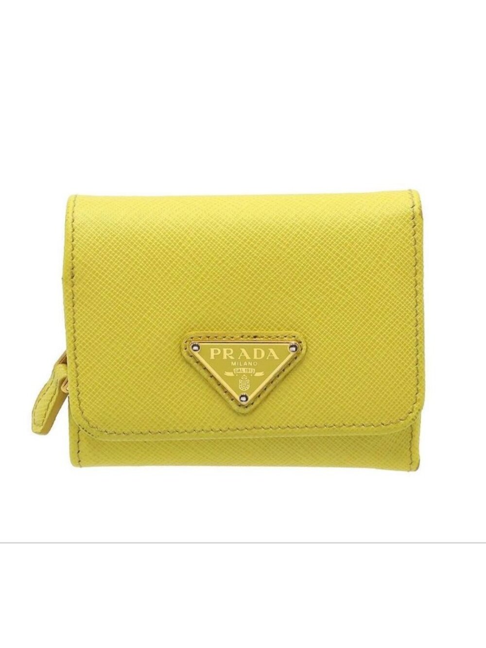 Prada Saffiano Leather Trifold Compact Wallet